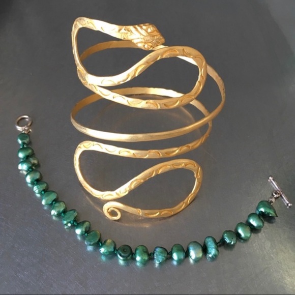 Jewelry - Green and gold bracelets